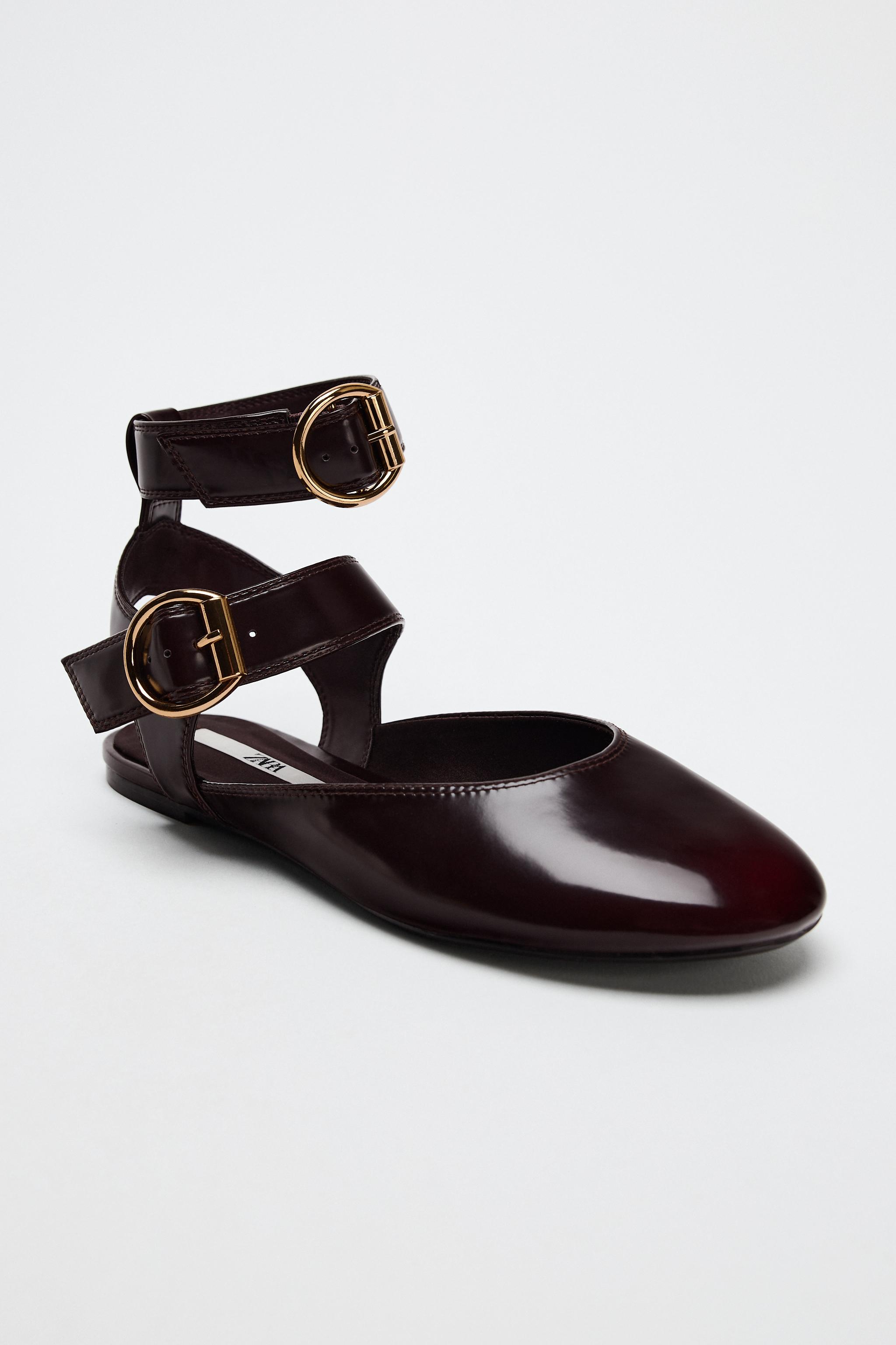 【関税＆送料込み】Ganni Burgundy Slingback Ballet Flat Sho Ganni Pink Slingback Ballet Flat Shoe With Buckles | Balardi