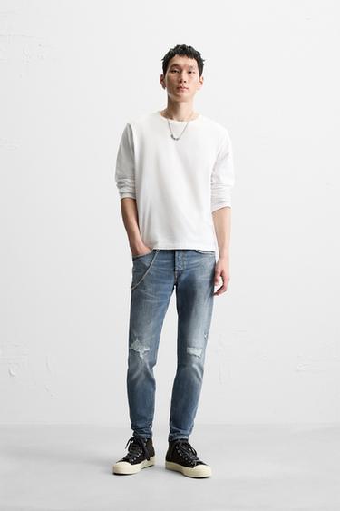 JEANS SKINNY FIT ROTOS - Azul medio de Zara - Imagen 0
