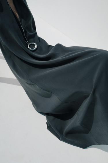 HALTER MIDI DRESS WITH TIE - Black by Zara - Image 1