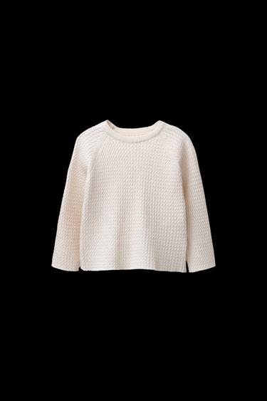 CABLE-KNIT SWEATER - Ecru by Zara