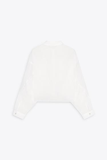 SHORT SEMI-SHEER SHIRT WITH RUFFLES - White by Zara - Image 5