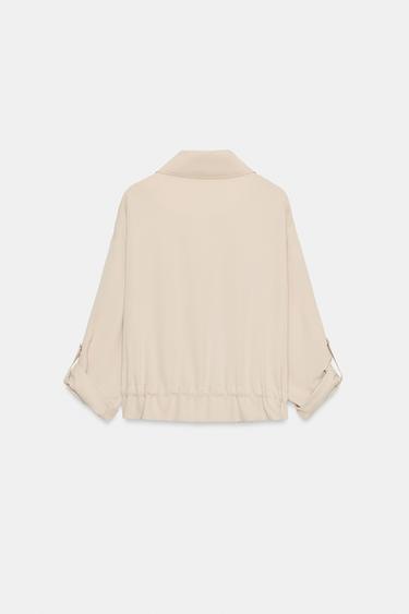 VESTE SAFARI À MANCHES RETROUSSÉES - Beige de Zara - Image 6