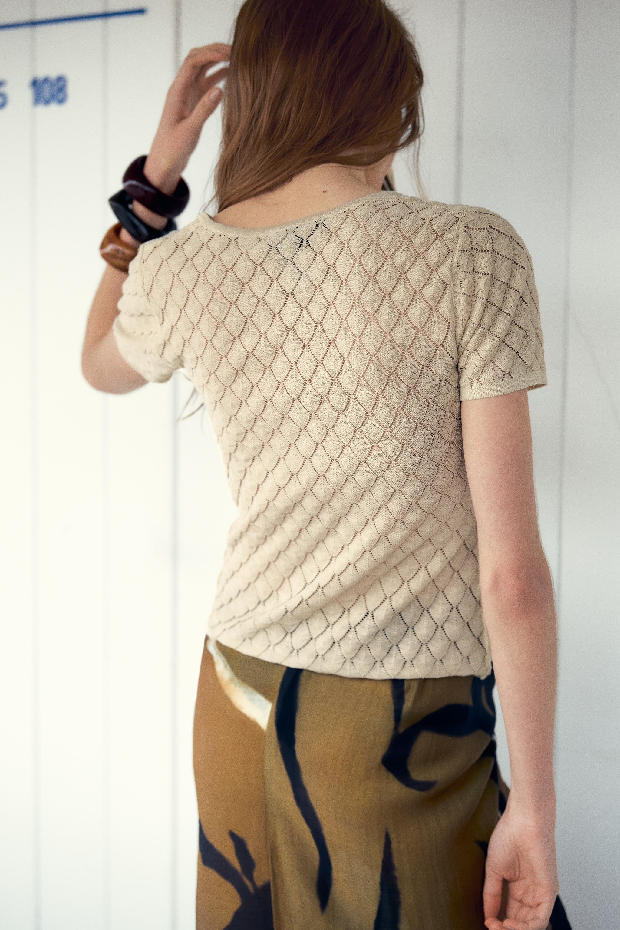 TEXTURED KNIT TOP - Ecru | ZARA United States