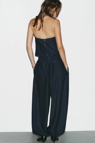 PANTALON BOMBACHO DENIM TRF - Indigo foncé de Zara - Image 4