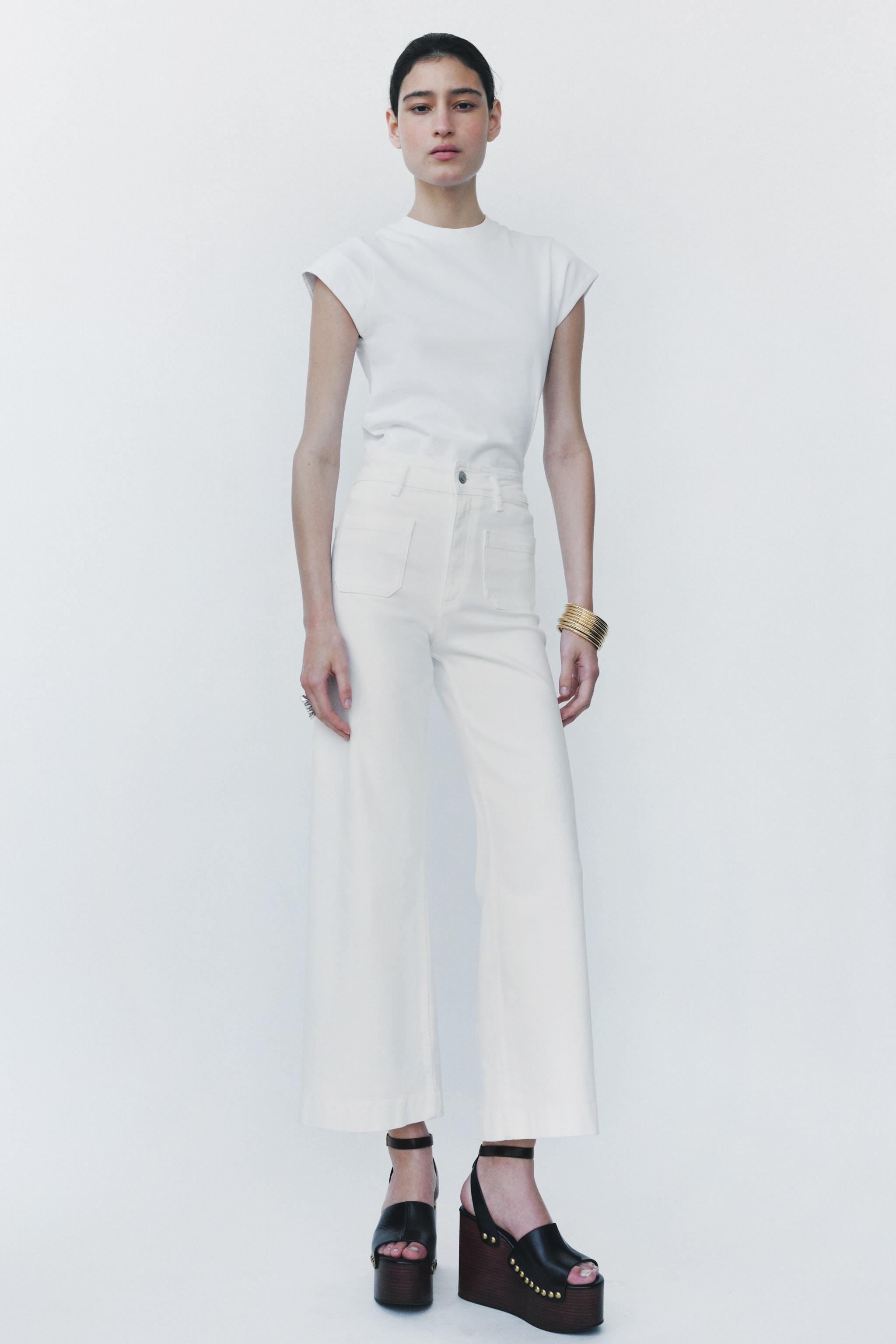 ZW COLLECTION WIDE-LEG ハイライズ デニムパンツ - オフ