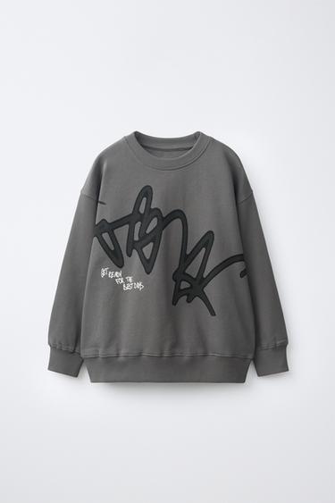 URBAN PRINT SWEATSHIRT - Anthracite grey by Zara