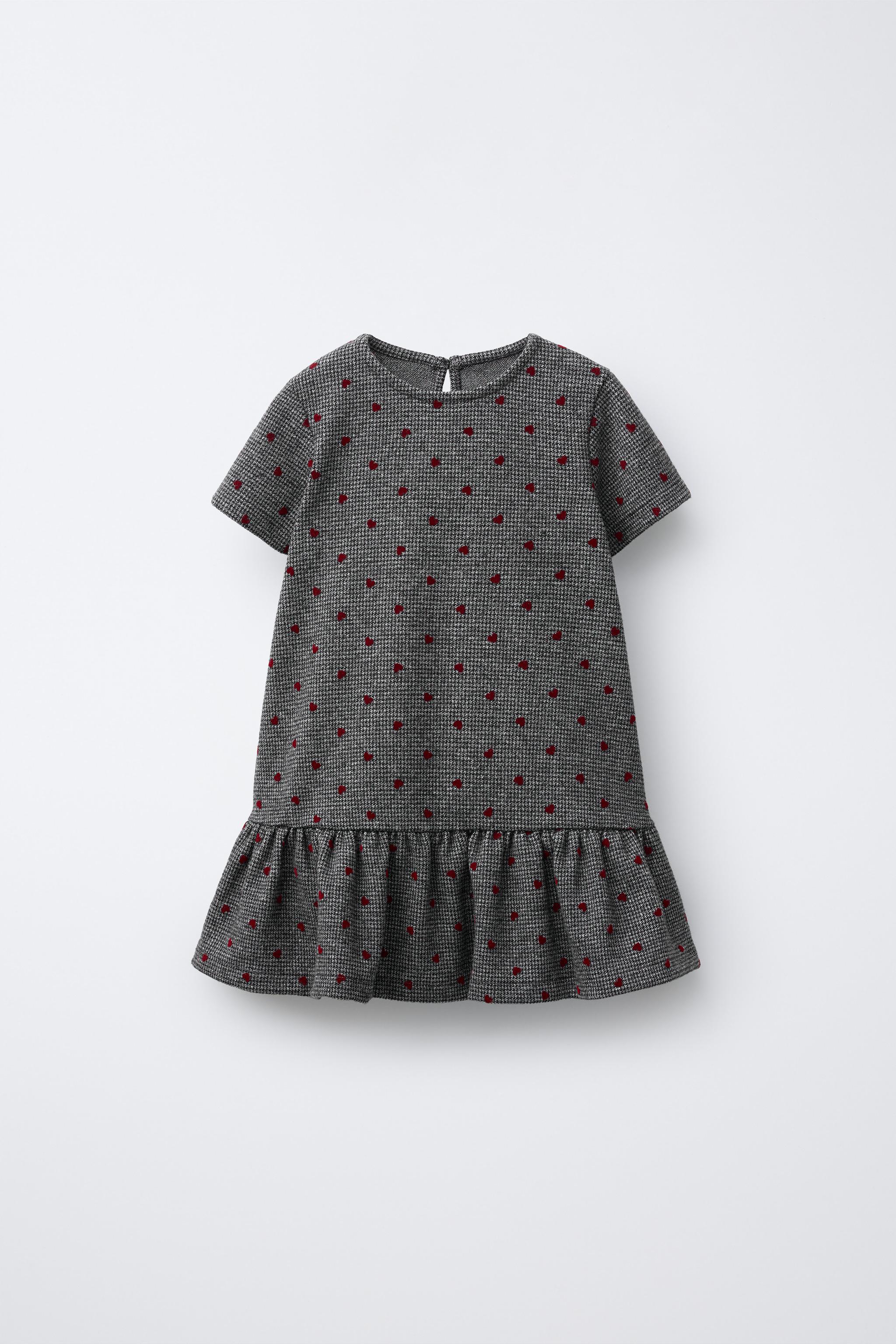 HOUNDSTOOTH FLOCKED HEART DRESS