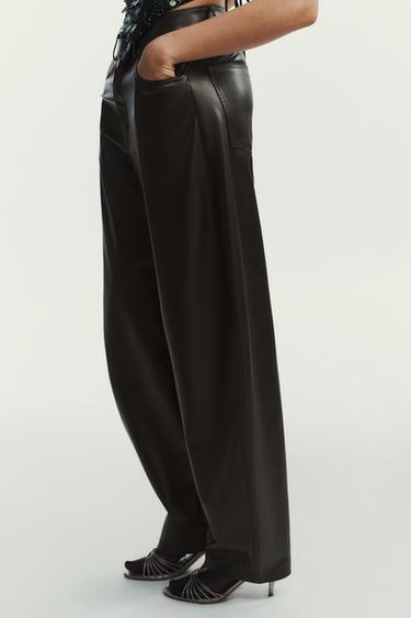 PANTALON BALLOON AVEC POCHES - Chocolat de Zara - Image 4