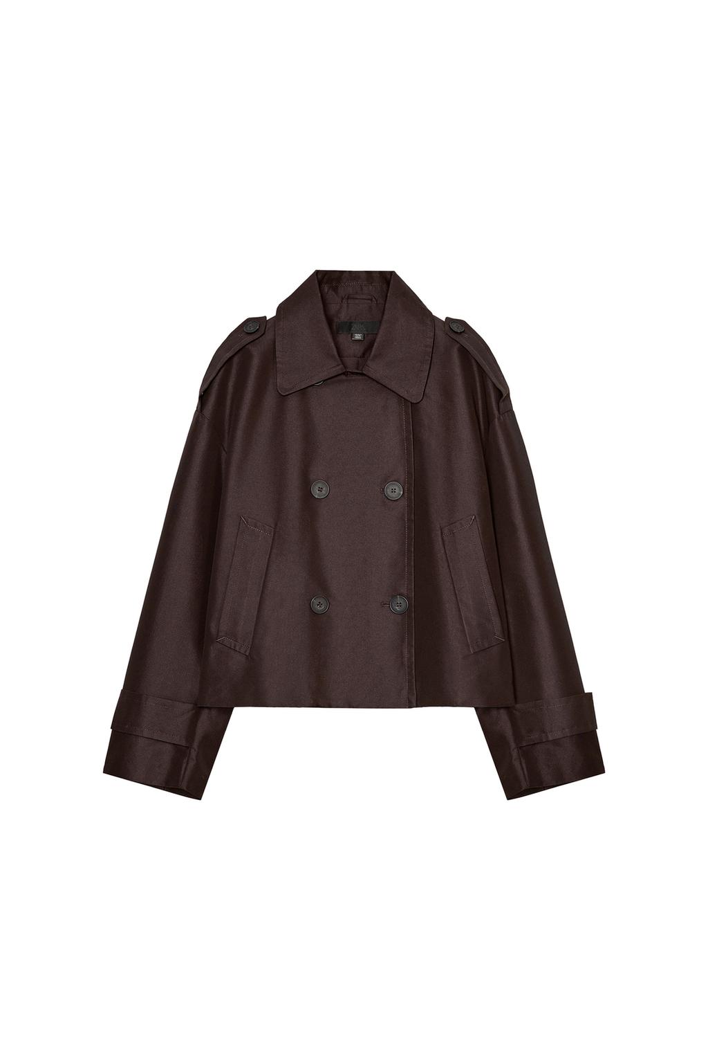 DOUBLE-BREASTED SHORT TRENCH COAT - image 3