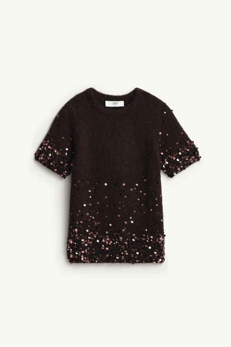 Jersey con lana y alpaca lentejuelas limited edition