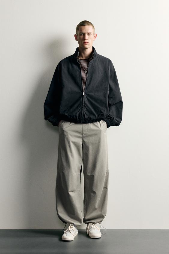 Zara WASHED RELAXED FIT JACKET - Black - Image 0