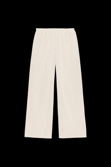 GERADE GESCHNITTENE HOSE AUS FESTEM STOFF - Hellbeige von Zara