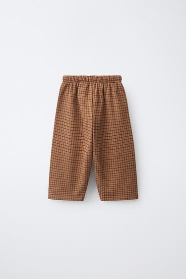 BALLOON PLAID PANTS — Burnt umber 2