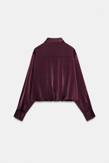 CHEMISE SATINÉE À MONTGOLFIÈRES - Bordeaux de Zara - Image 7