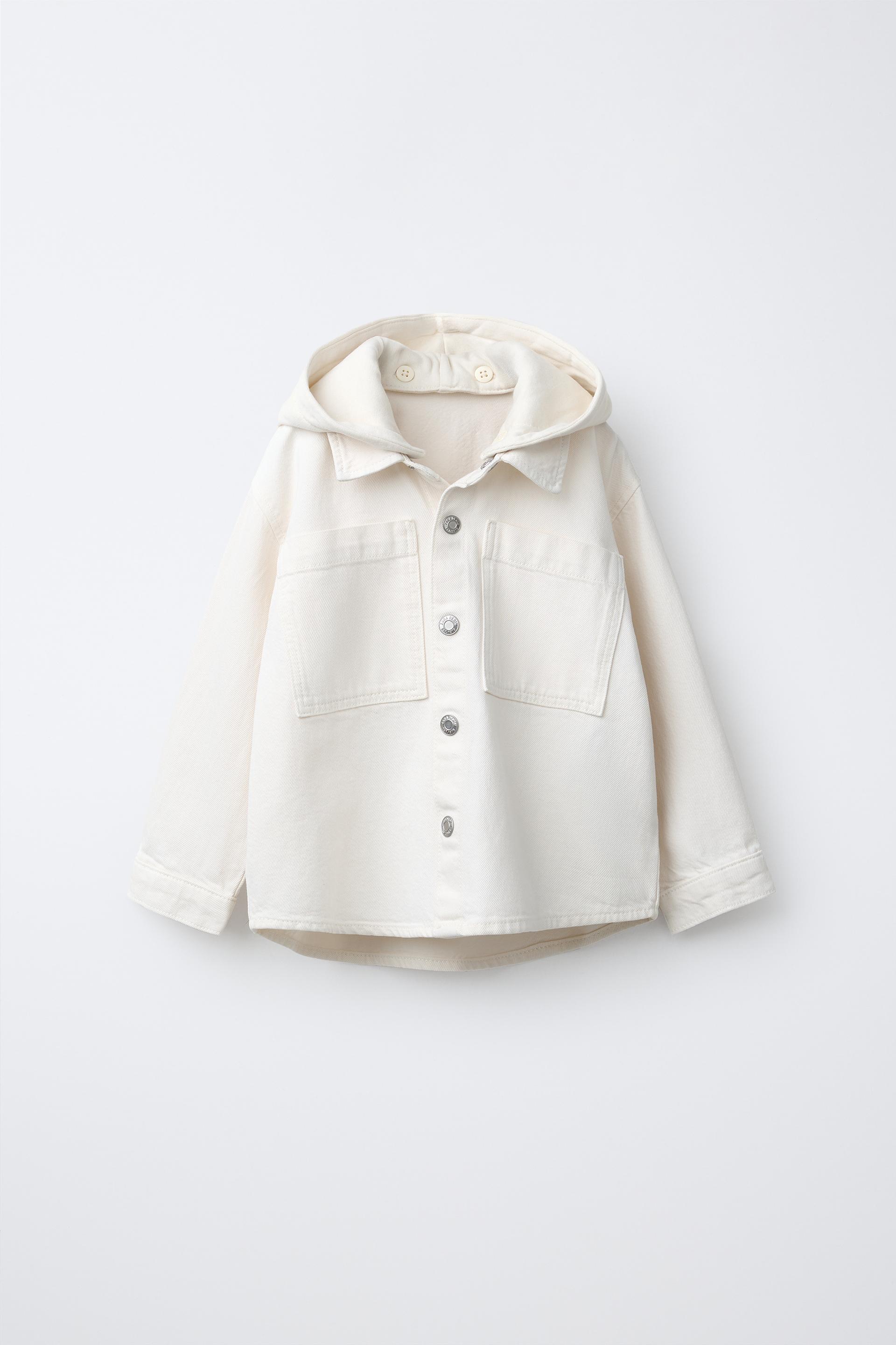 Twill Overshirt With Detachable Hood