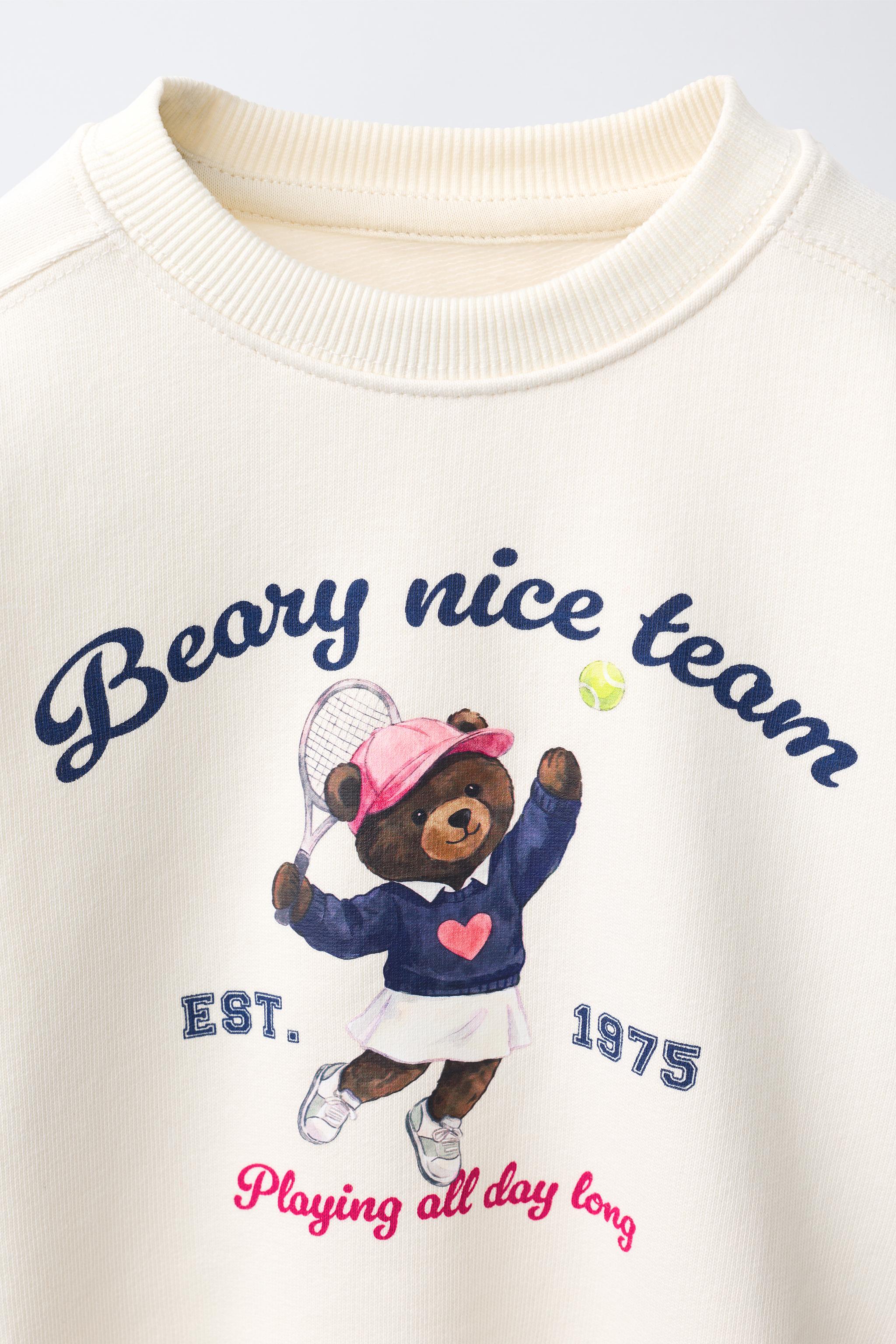 Детские худи Zara BEAR PRINT SWEATSHIRT — фото 3