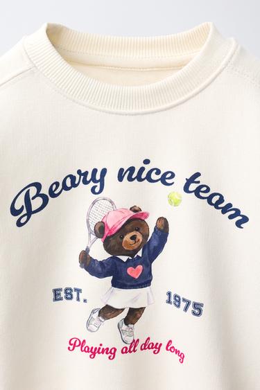 SWEAT À IMPRIMÉ OURS - Écru de Zara - Image 2