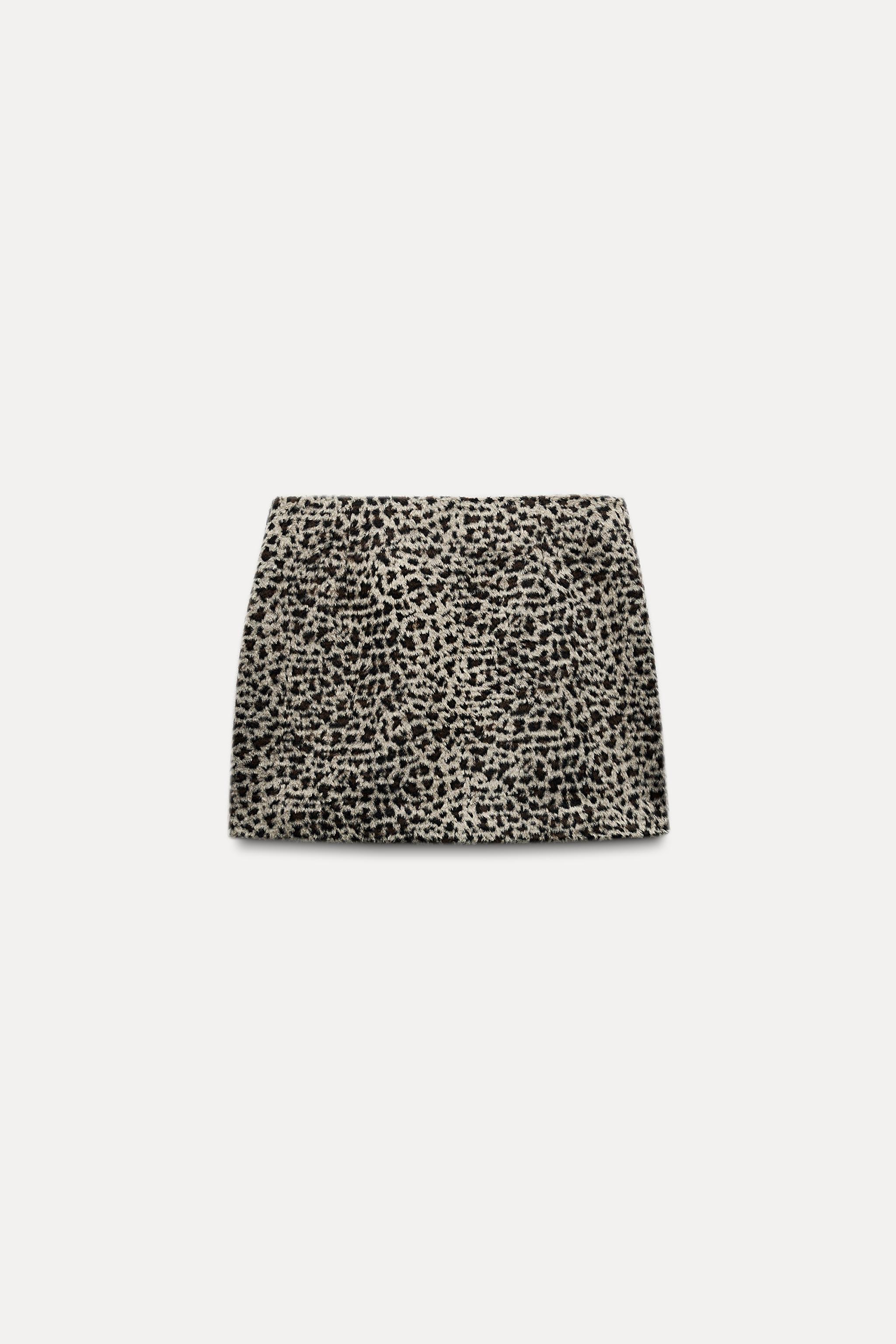 ANIMAL PRINT MINI SKIRT Leopard Gray ZARA United States