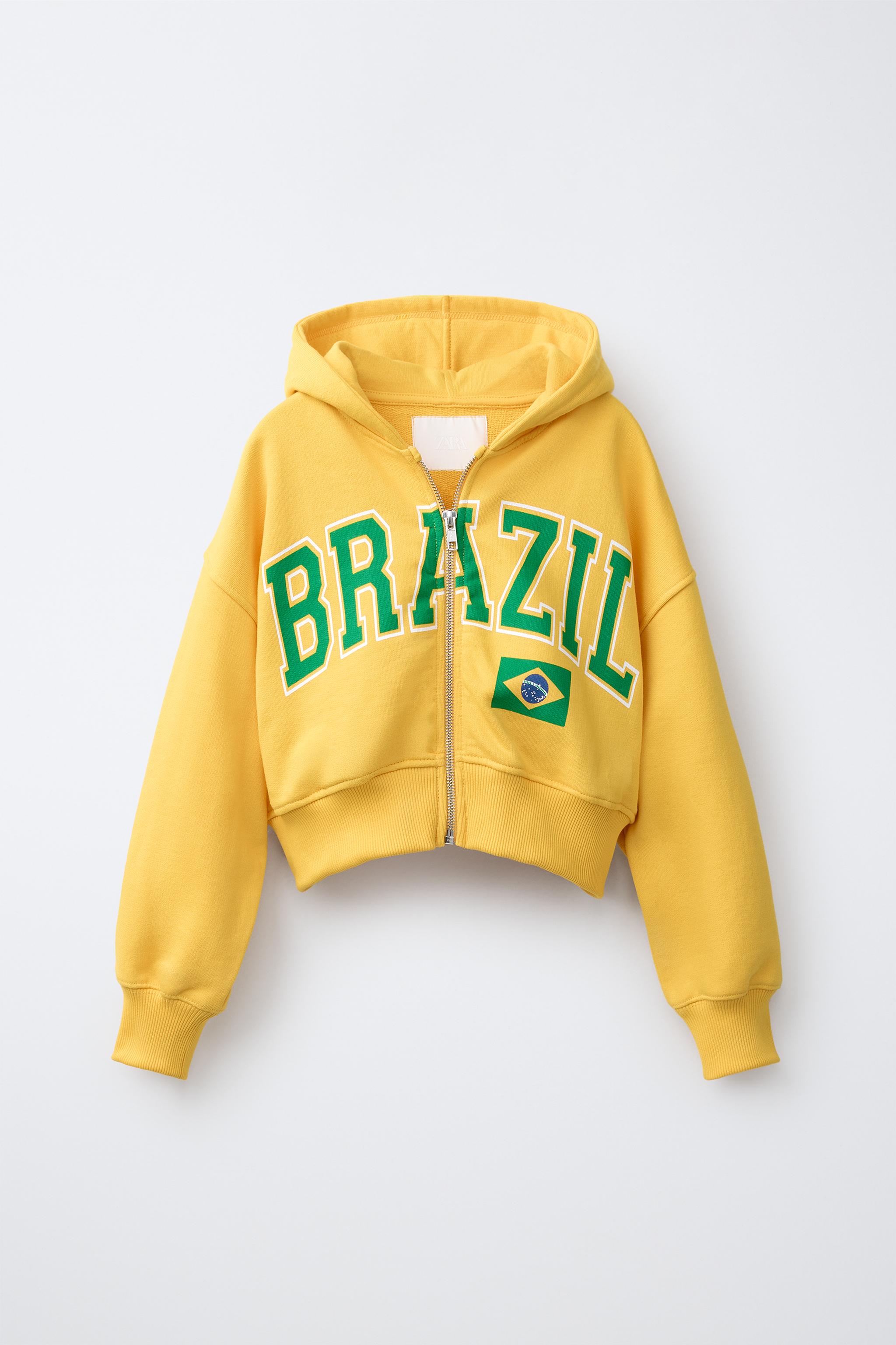 Детские худи Zara CROPPED BRASIL ZIP SWEATSHIRT — фото 2