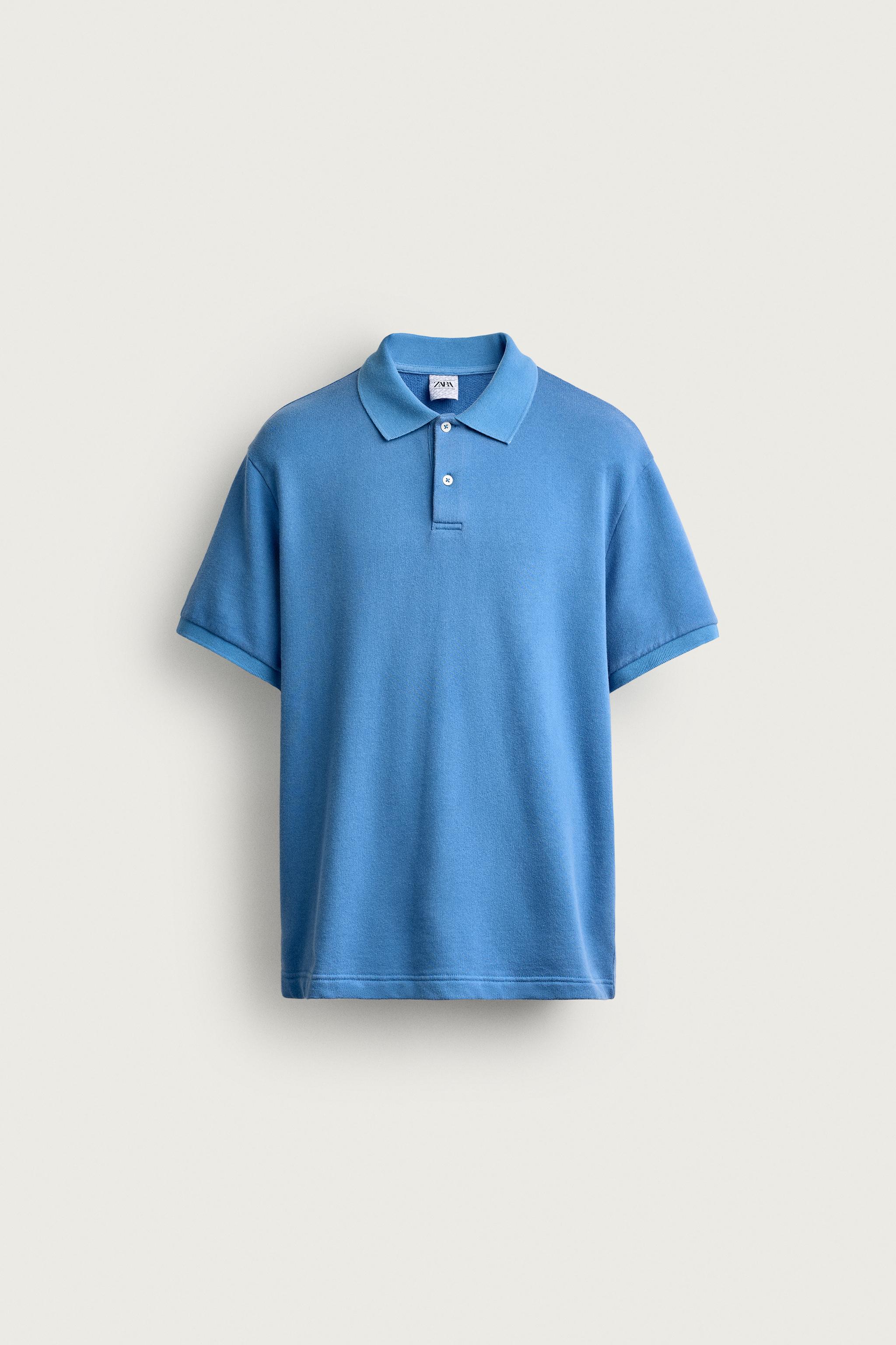 Мужские худи Zara SHORT SLEEVE REGULAR FIT POLO SWEATSHIRT — фото 7