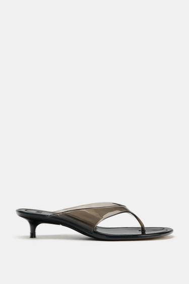 Zaras JELLY-SANDALER MED TAXKLACK - Svart