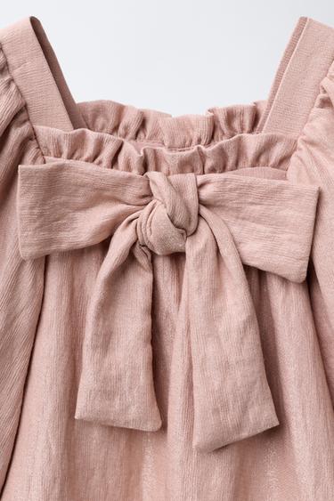 ROBE BRILLANTE À NŒUDS - Rose de Zara - Image 2