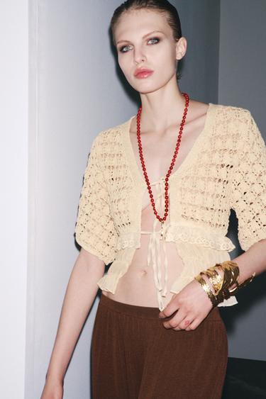 CHAQUETA COMBINADA PUNTO - Albaricoque de Zara