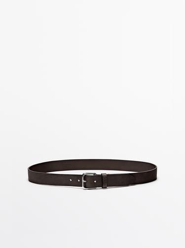 Cinturón piel desgastada - Marrón de Zara