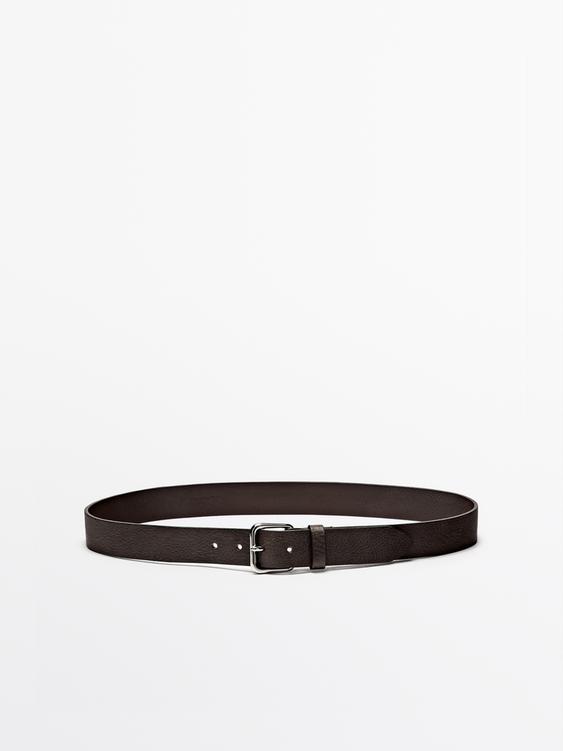 Distressed leather belt