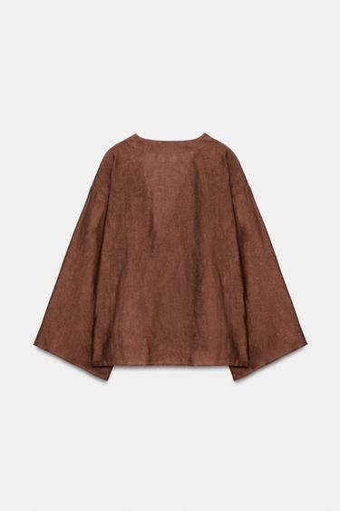 VESTE CROISÉE - brique foncée de Zara - Image 6