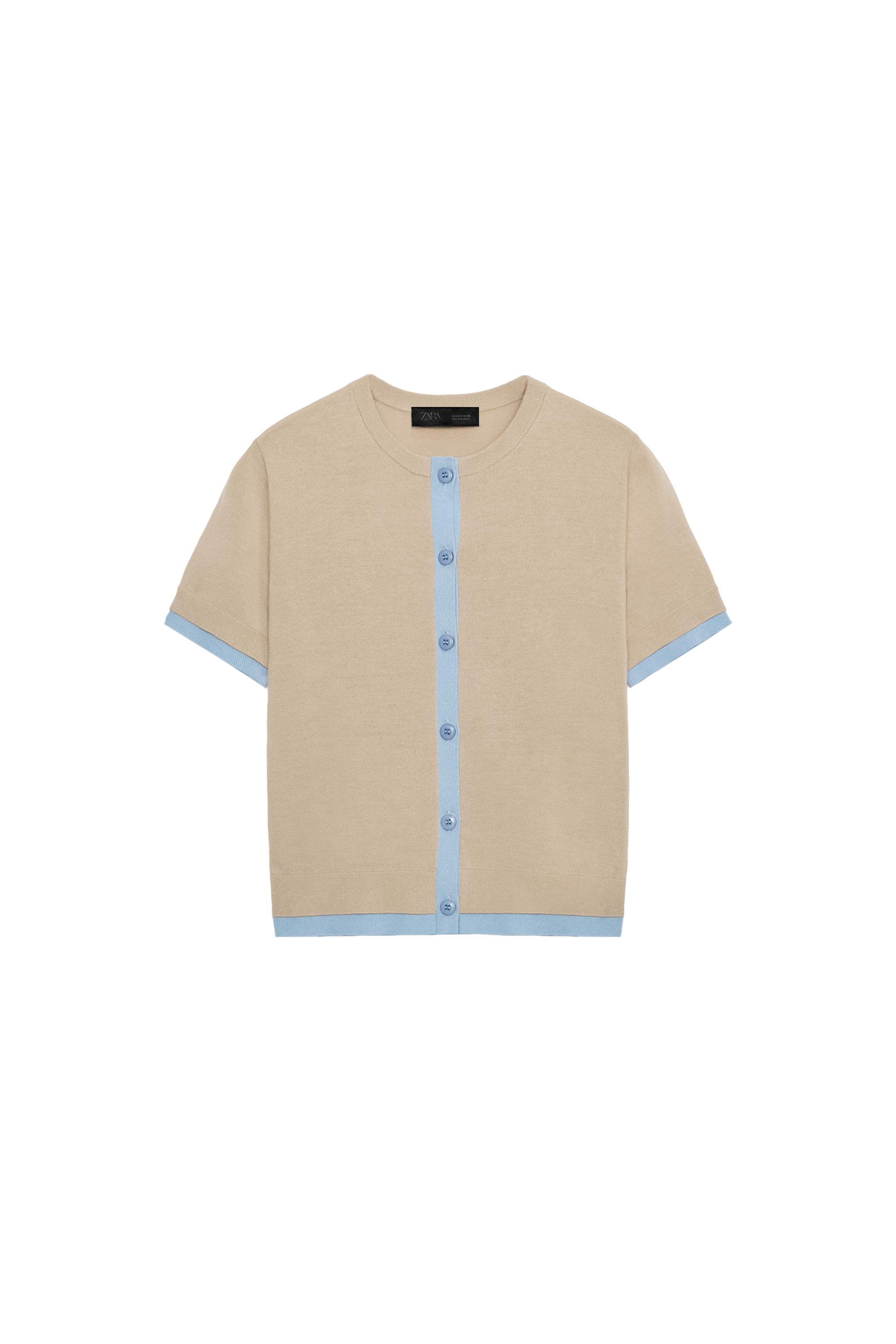 ショートスリーブニットジャケット - ゴールデンブラウン | ZARA Japan