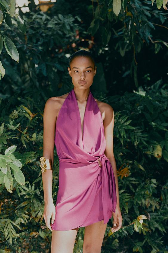 Vestido Camisero Vestido Tirantes Plisado Zara Vestidos Rojos ZARA