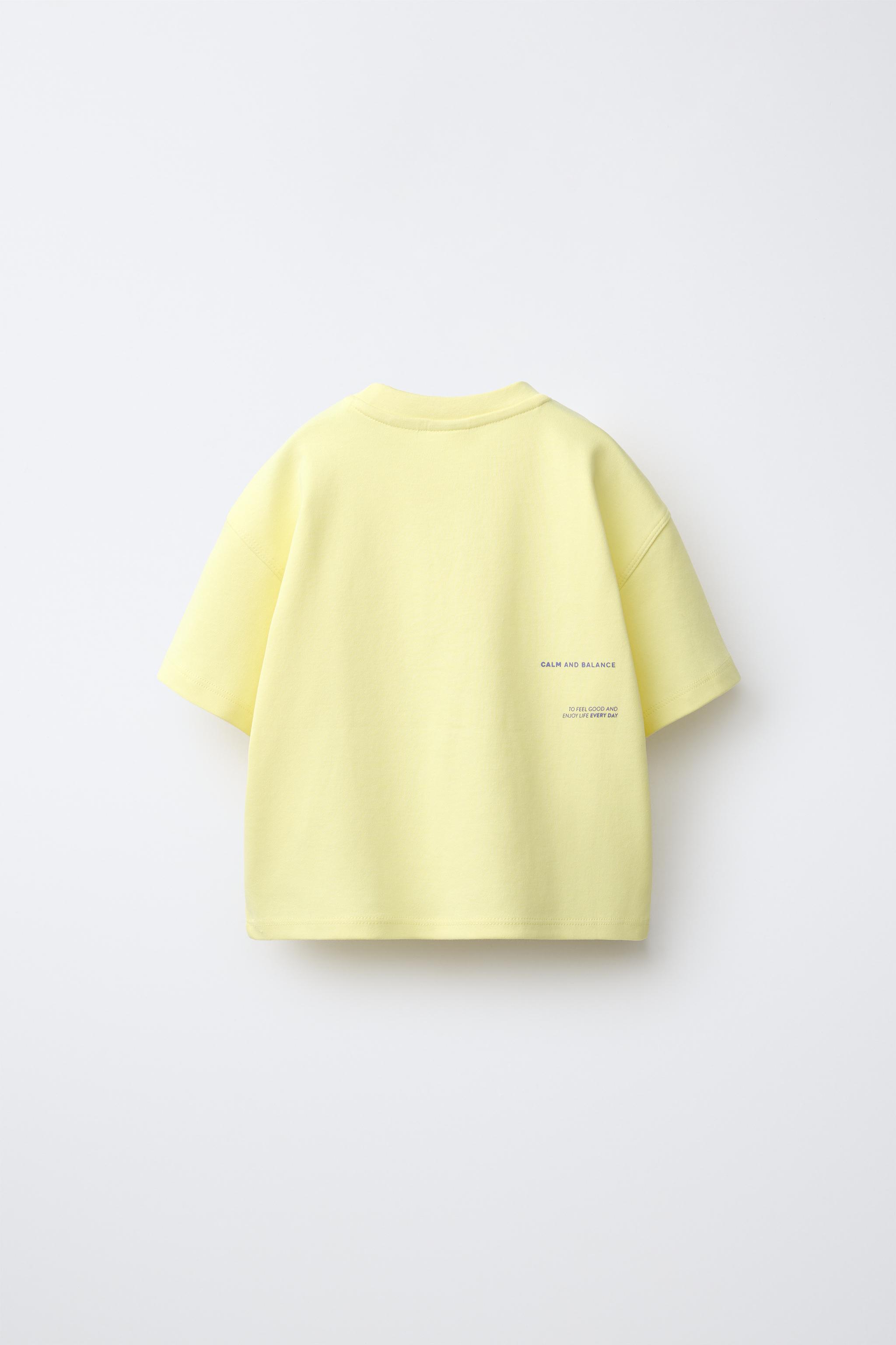 INTERLOCK TEXT T-SHIRT — Bright yellow