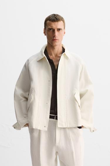 COTTON/LINEN LIMITED EDITION JACKET - Oyster-white by Zara