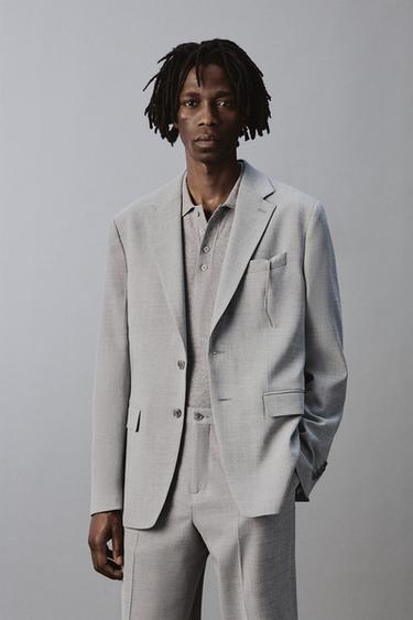 STRUCTURED SUIT BLAZER - Light grey by Zara