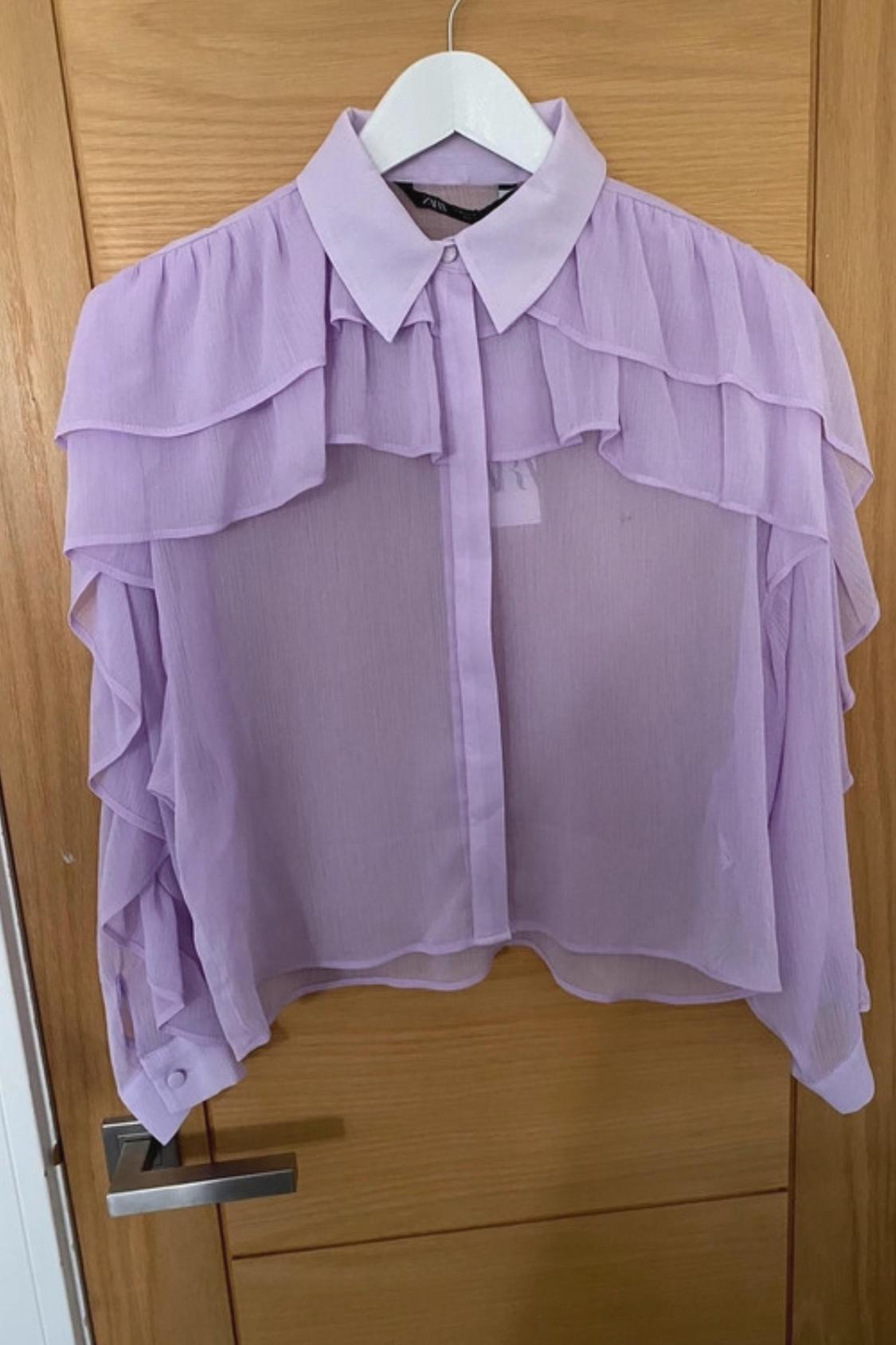 DOUBLE RUFFLE FLOWING SHIRT