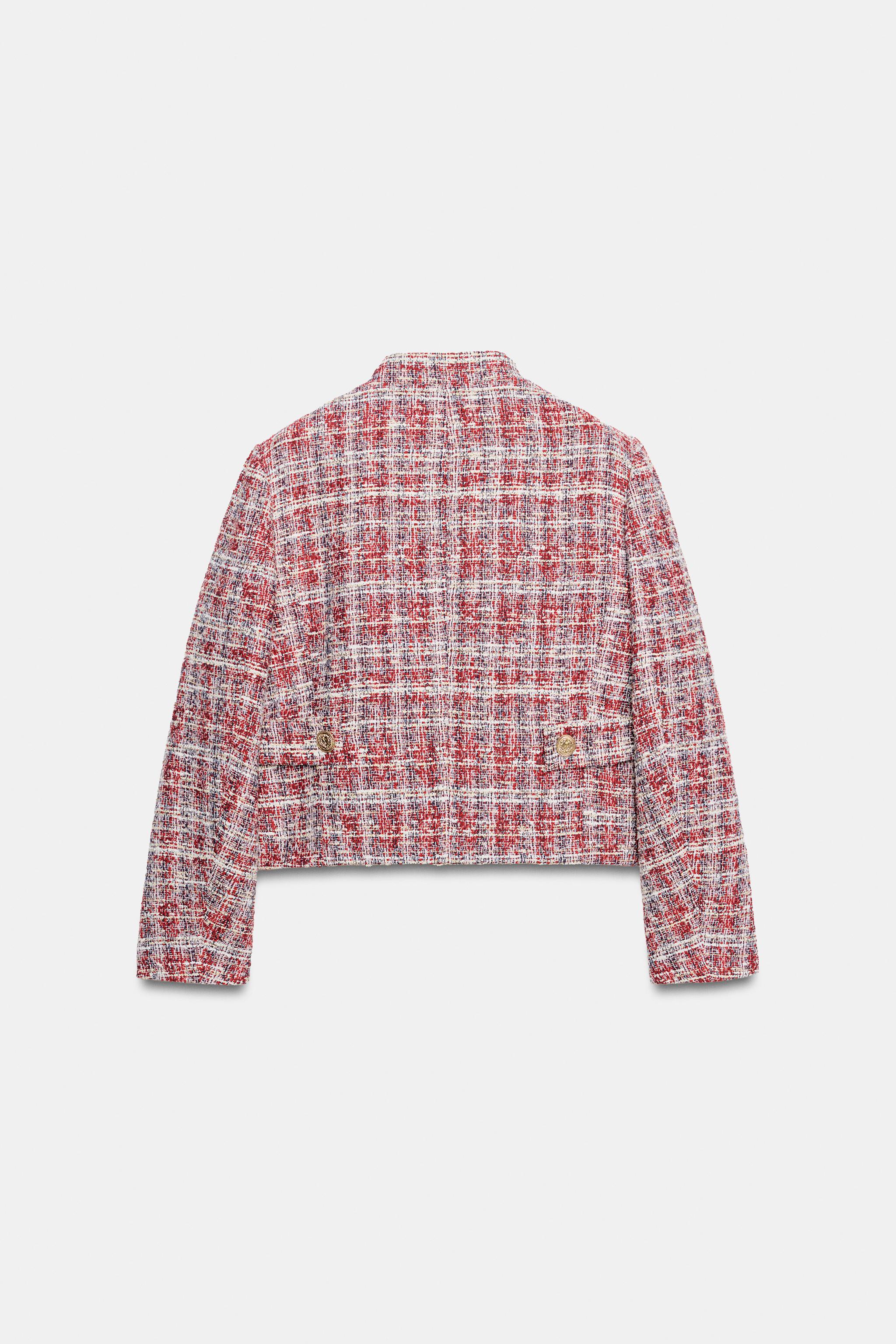 Zara Dokulu Crop Blazer görsel 7