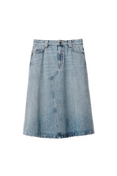 FALDA MIDI DENIM WILLY CHAVARRIA X ZARA - Azul claro de Zara
