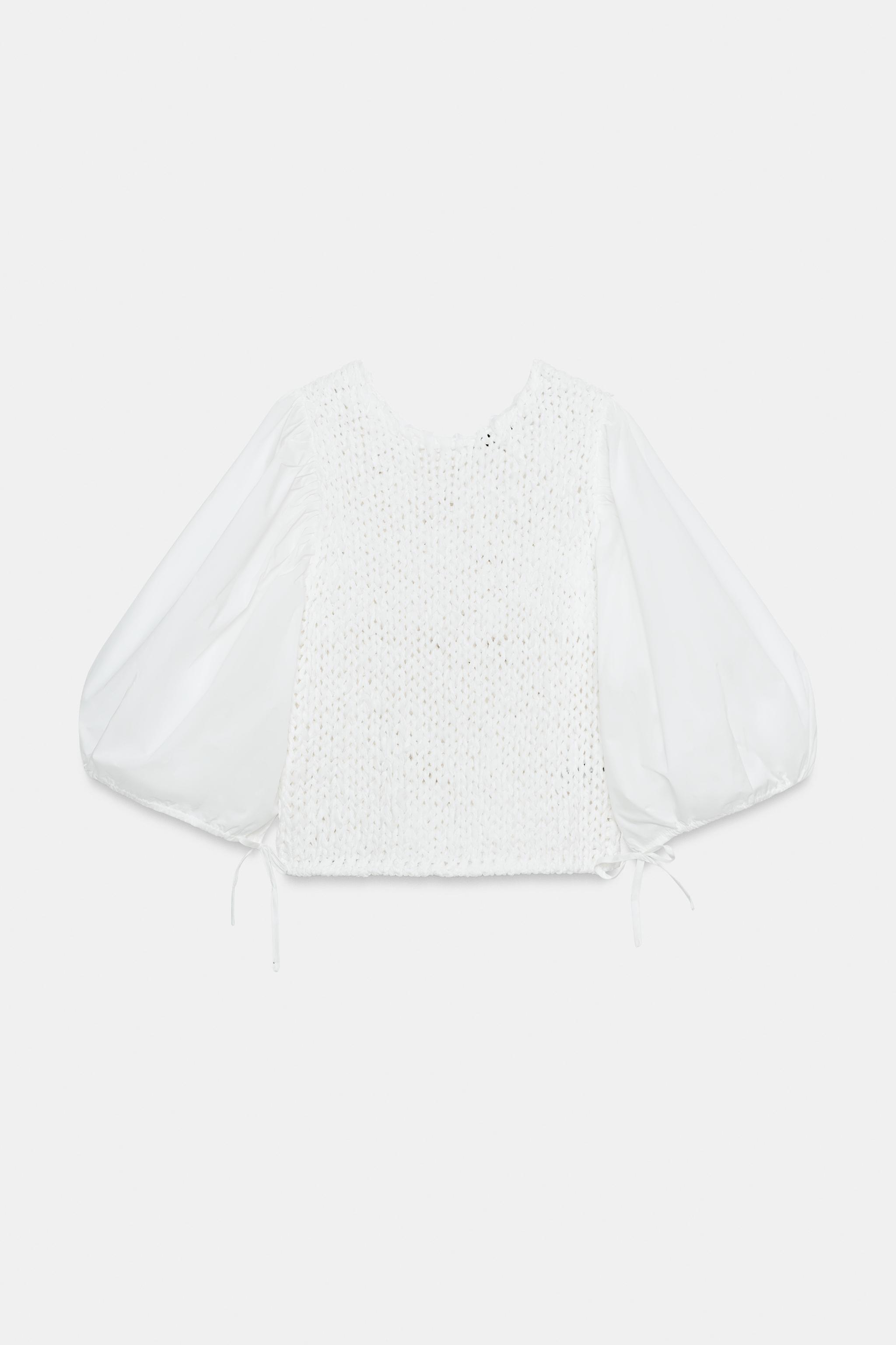 COMBINATION KNIT BLOUSE