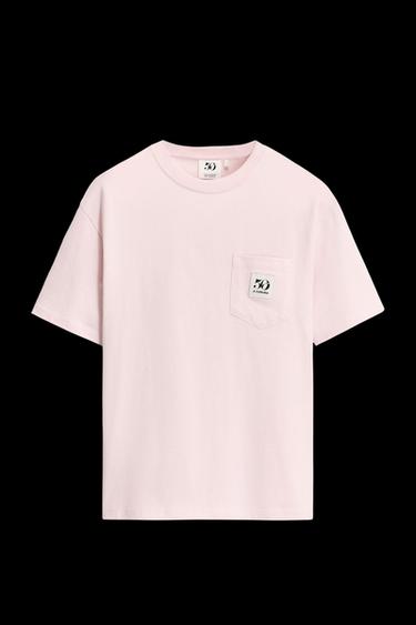 T-SHIRT MIT TASCHE UND 50TH ANNIVERSARY-AUFNÄHER - Altrosa von Zara - Bild 0