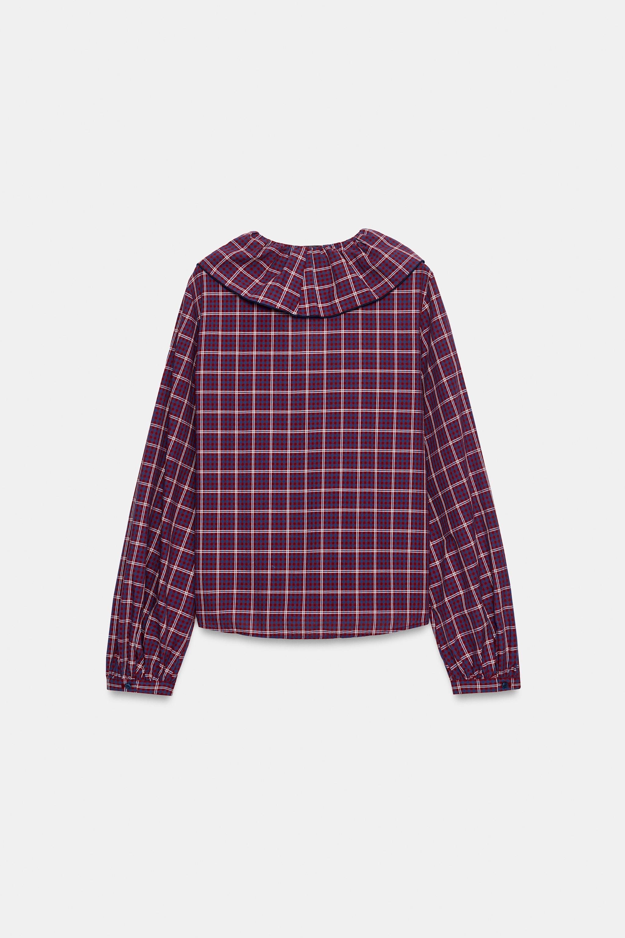 CHECKED BOW BLOUSE