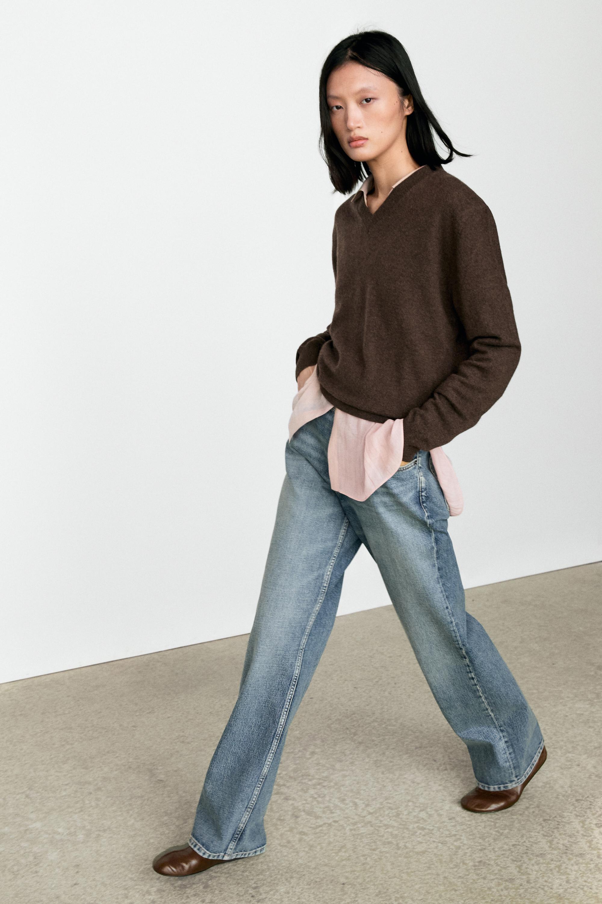 100% cashmere knit sweater — Tobacco