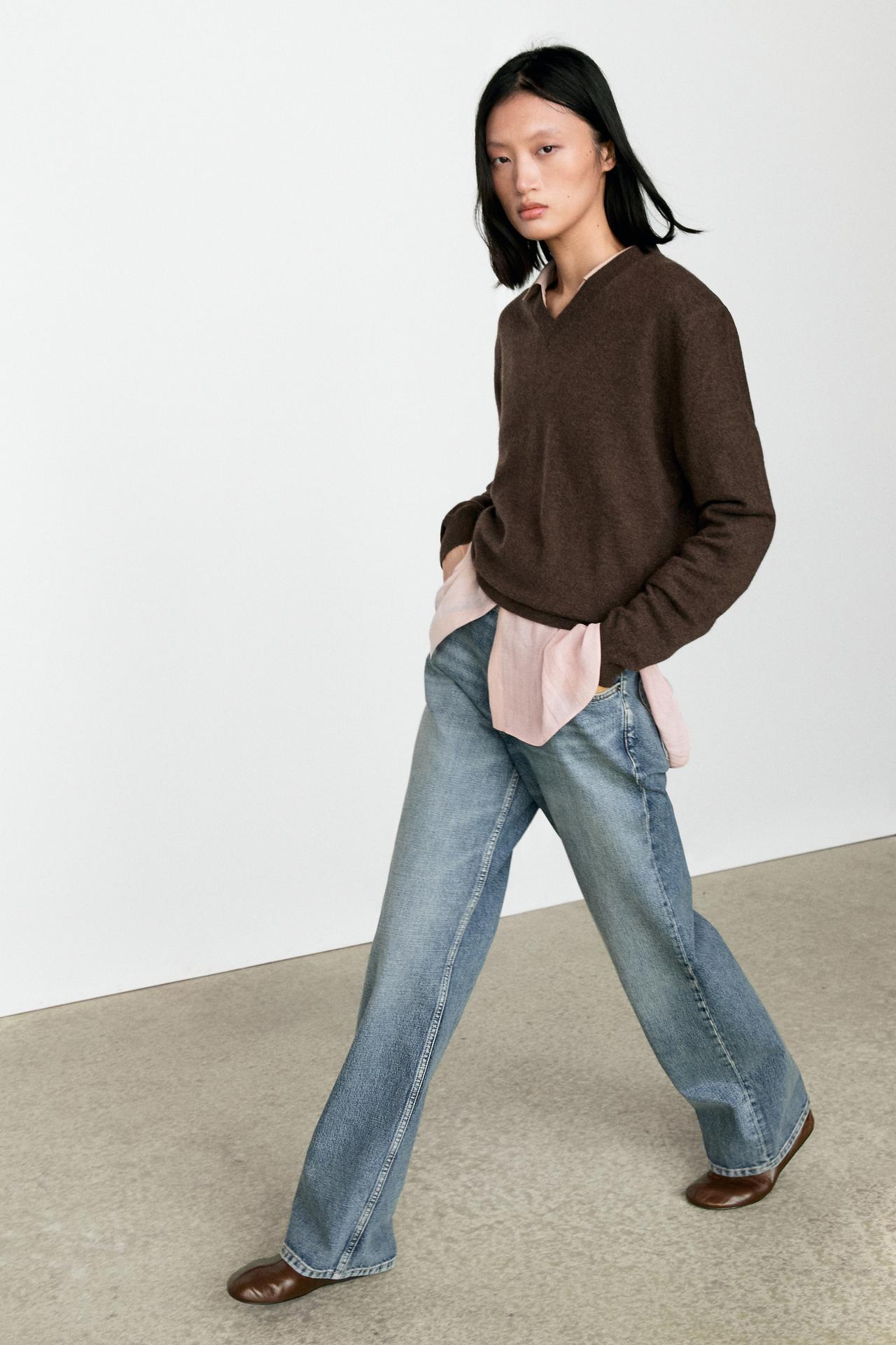 100% cashmere knit sweater — Tobacco