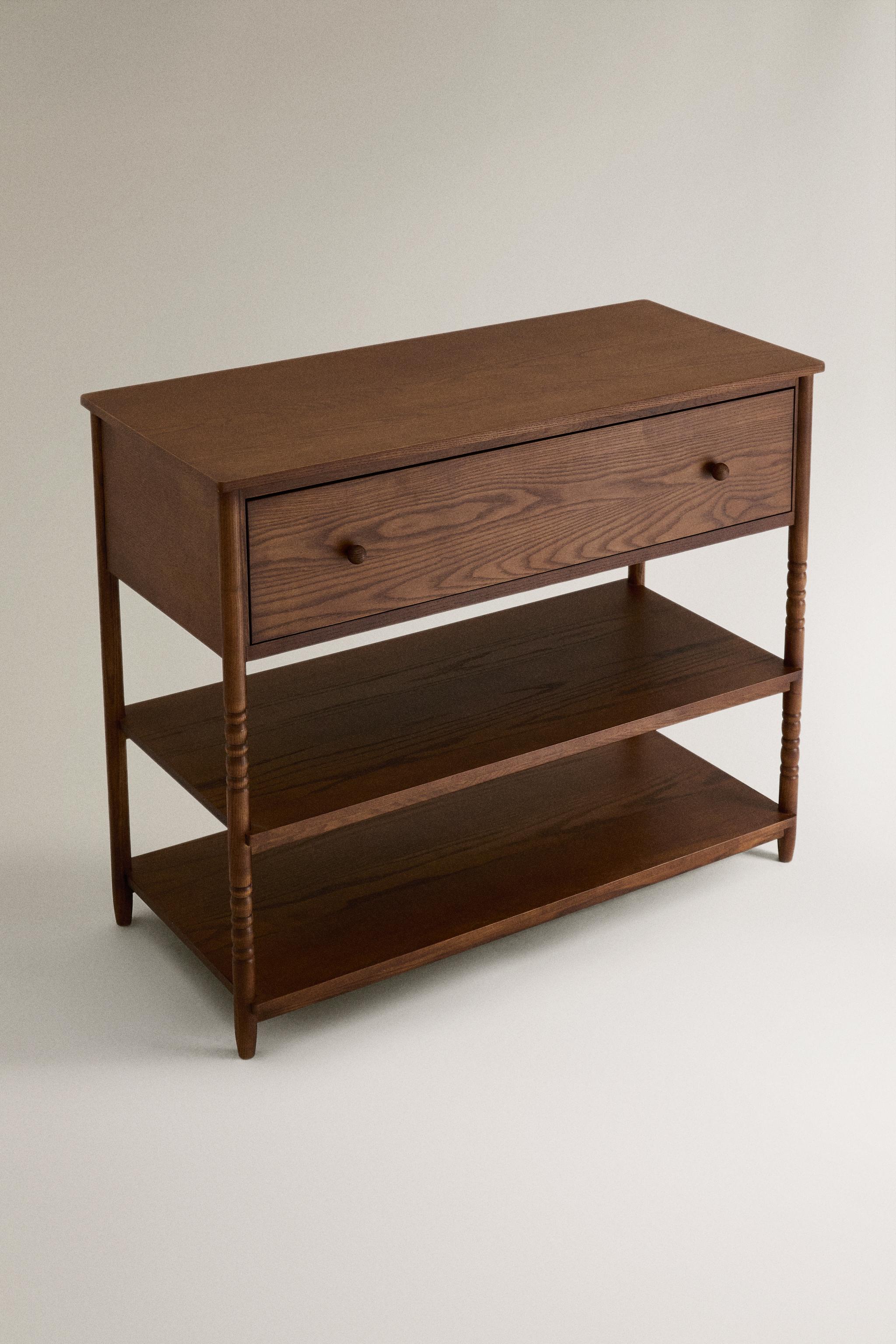 ASH WOOD CONSOLE — Dark brown
