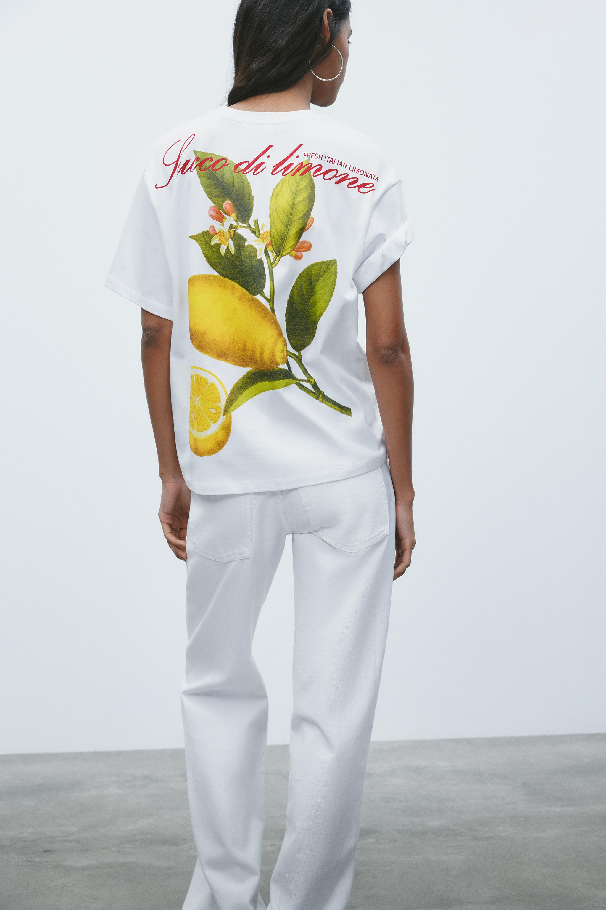 PANCRACE BESSA LEMON PRINTED T-SHIRT - White | ZARA United