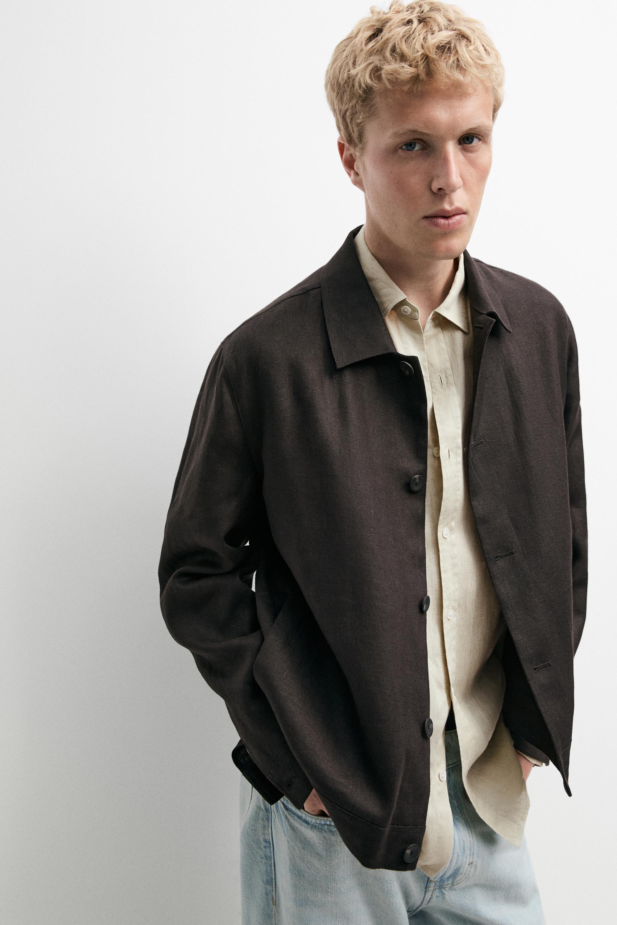 100% linen total look overshirt