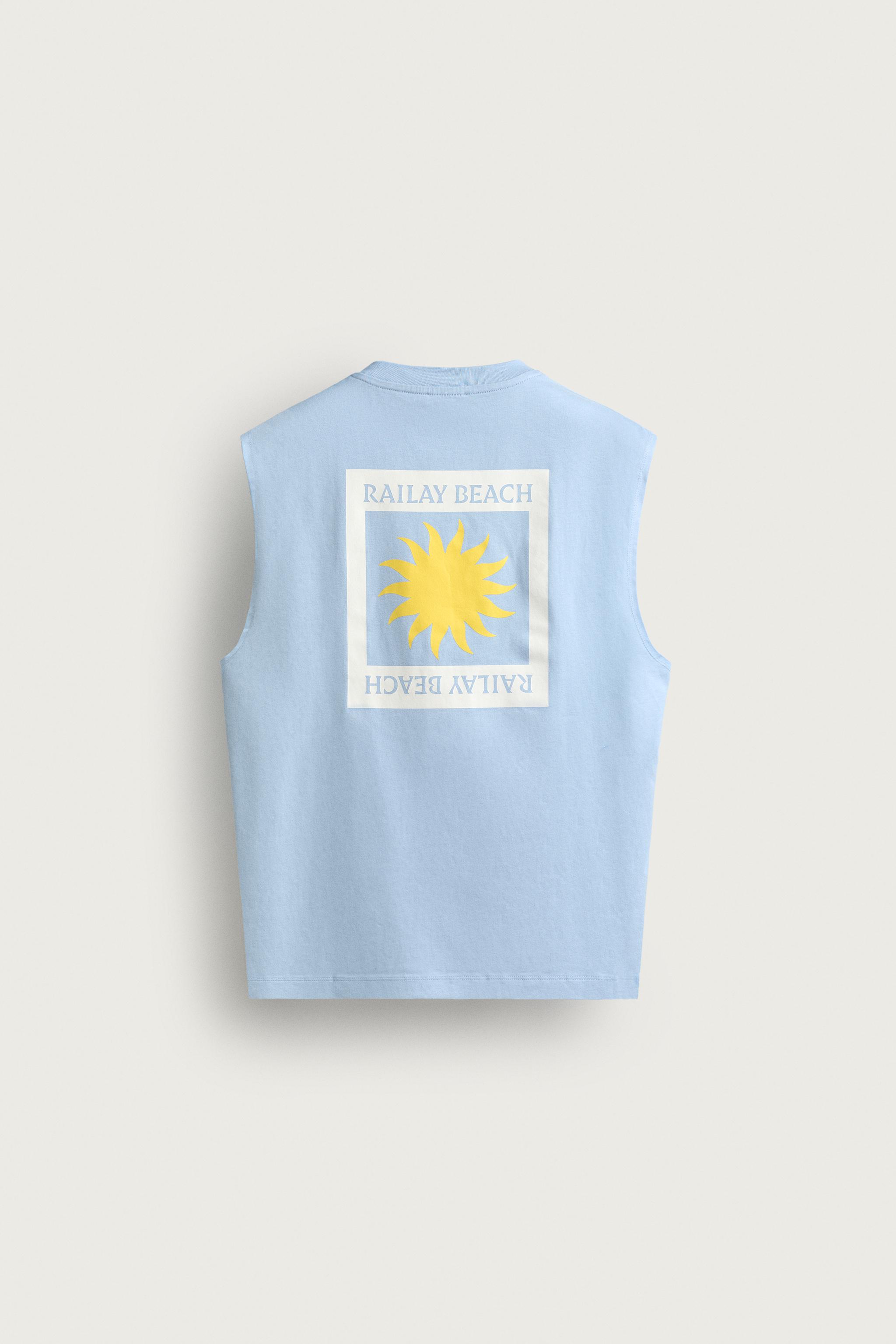 Мужские топы Zara SUN GRAPHIC TANK TOP — фото 7