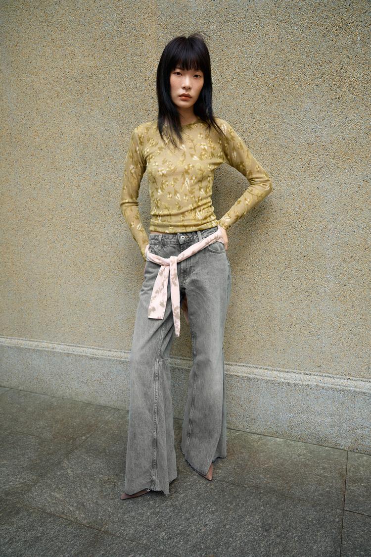 PRINTED FINE KNIT TOP