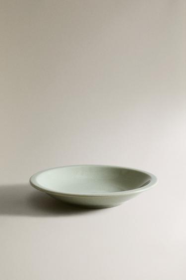 ENAMELLED STONEWARE SOUP PLATE - Sea green by Zara