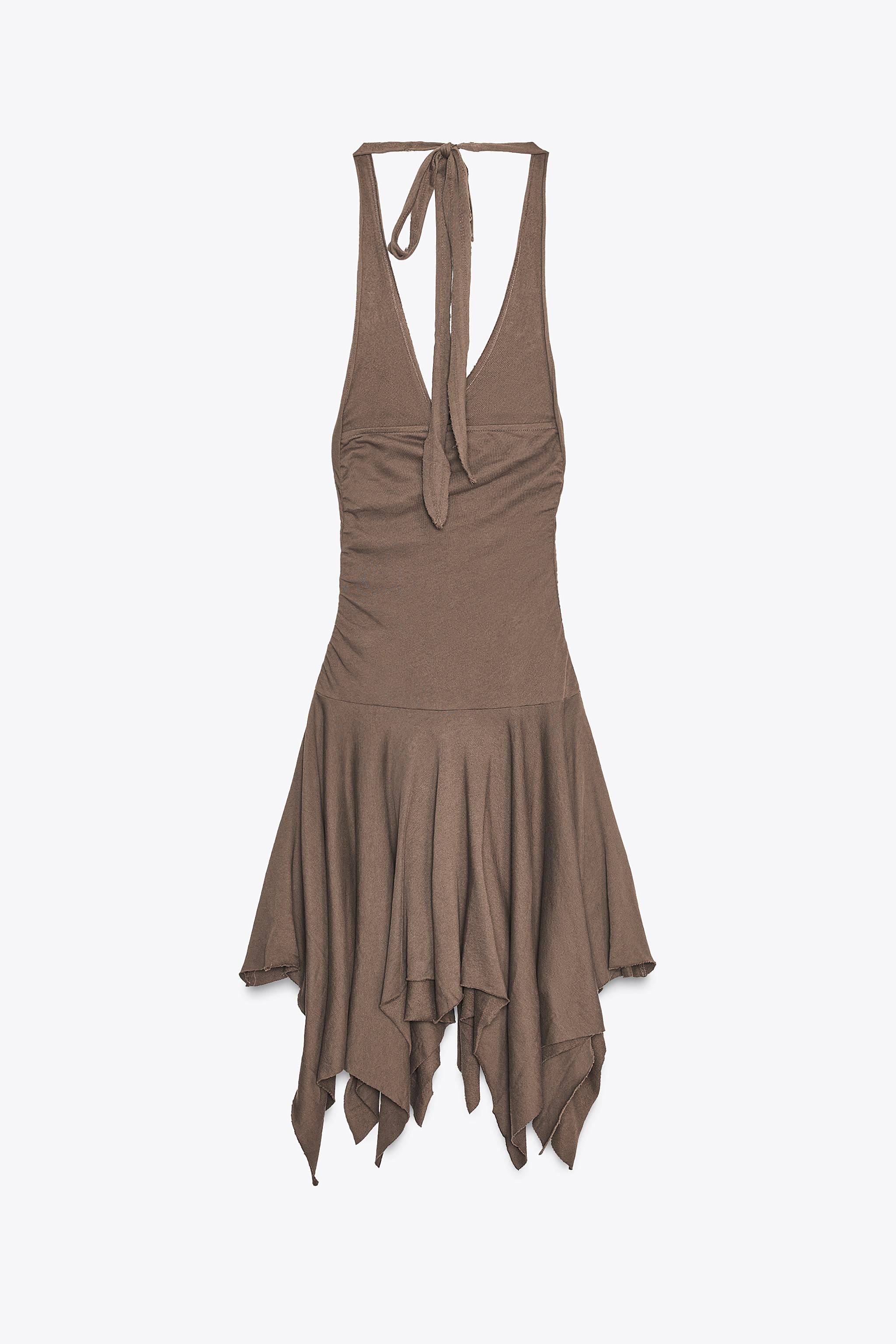 ASYMMETRIC HALTER DRESS